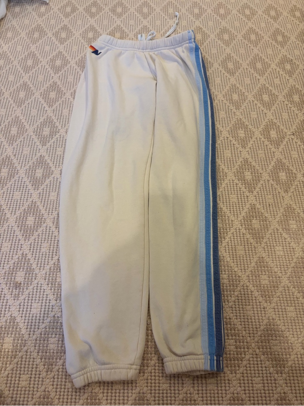 Aviator Nation Cream 5 stripe sweatpants